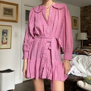 DOEN pink plaid dress Madge nightgown roses st germain